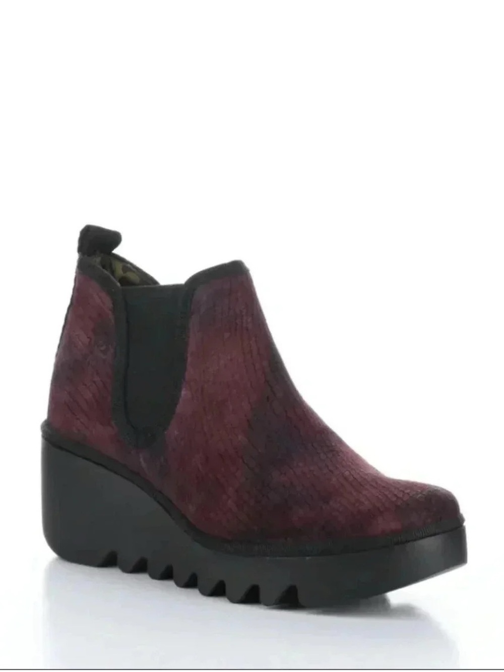 Fly London Byne Suede Chelsea Wedge Booties